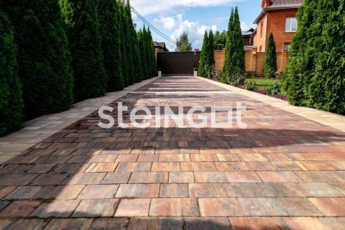 Тротуарная плитка Steingot Премиум Новый город блэнд частичный прокрас 240/200/160х160х60 мм рис 3