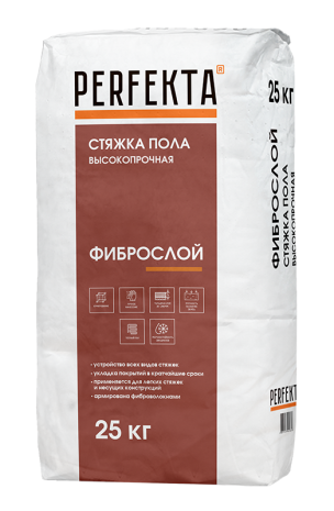 Стяжка пола высокопрочная Perfekta Фиброслой 25 кг рис 1