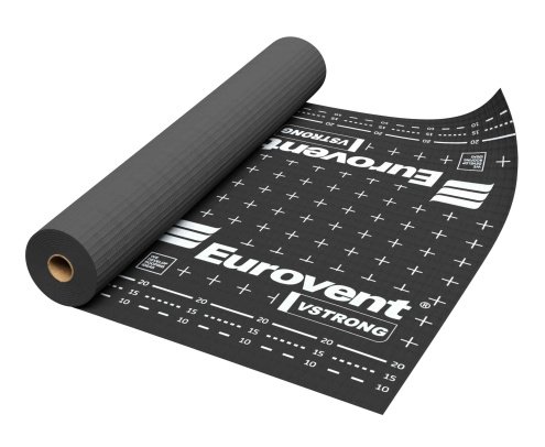 Супердиффузионная мембрана Eurovent V Strong 200 г/м2 50х1,5 м антрацит/антрацит рис 1