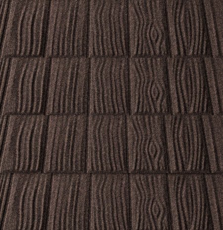 Композитная черепица гонт Metrotile iShake коричневый с посыпкой 1340х430 мм рис 1