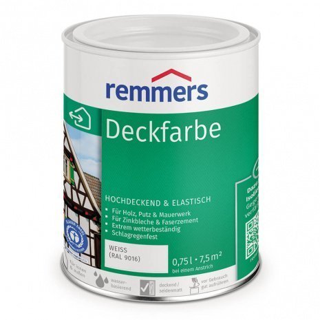 Краска Remmers Deckfarbe база 1 RAL9016 2,5л рис 1