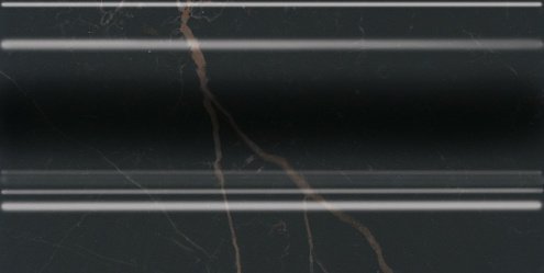 Керамическая плитка Kerama Marazzi Алькала черный глянцевая 200х100х14мм плинтус FMD017 рис 1