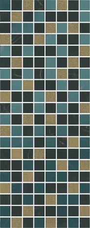 Керамическая плитка Kerama Marazzi Алькала черный микс глянцевая 500х200х8мм декор мозаичный MM7204A рис 1