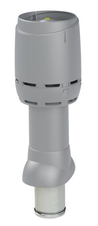 Изолированный вентиляционный выход Vilpe с колпаком FLOW 125P/IS/700 светло-серый RAL7040 рис 1