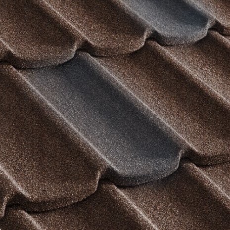 Композитная черепица гонт Metrotile Mistral кофейно-серый с посыпкой 1305х415 мм рис 1