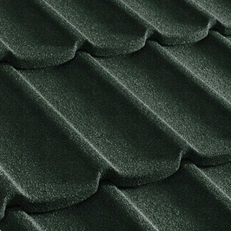 Композитная черепица гонт Metrotile Mistral темно-зеленый с посыпкой 1305х415 мм рис 1