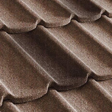 Композитная черепица гонт Metrotile Mistral цедар-браун с посыпкой 1305х415 мм рис 1