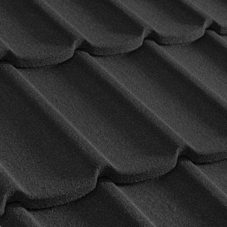 Композитная черепица гонт Metrotile Mistral черный с посыпкой 1305х415 мм рис 1