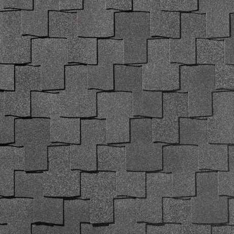 Гибкая битумная черепица гонт QUIET Tile Bohho антрацитово серый 1000х307 мм рис 1