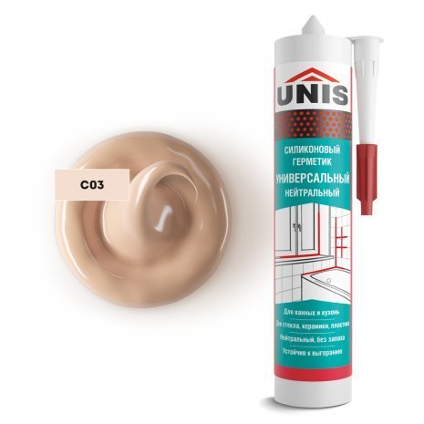 Герметик силиконовый нейтральный Unis UN-80 С03 Багамы 300 мл рис 1