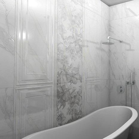 Керамическая плитка Kerama Marazzi Прадо орнамент глянцевая 1200х400х10мм декор цветы MLD/A110/14001R рис 2