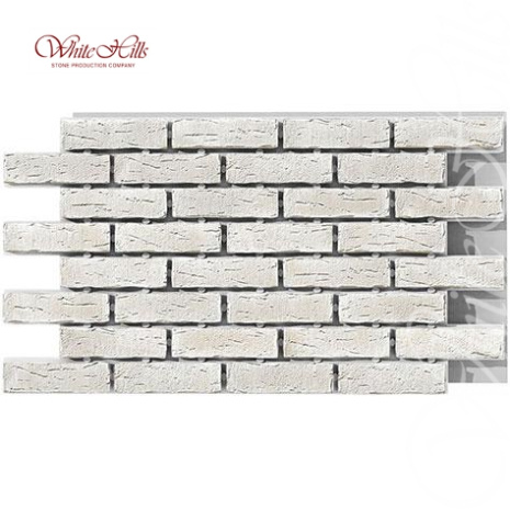Фасадная термопанель плоская White Hills Сити Брик 1145х662х72 мм Т375-00 белый рис 1