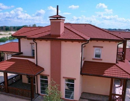 Композитная черепица гонт Gerard Milano spanish red с посыпкой 1335х410 мм рис 2