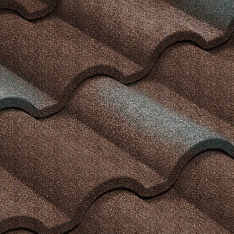 Композитная черепица гонт Metrotile Romana кофейно-серый с посыпкой 1165х415 мм рис 1