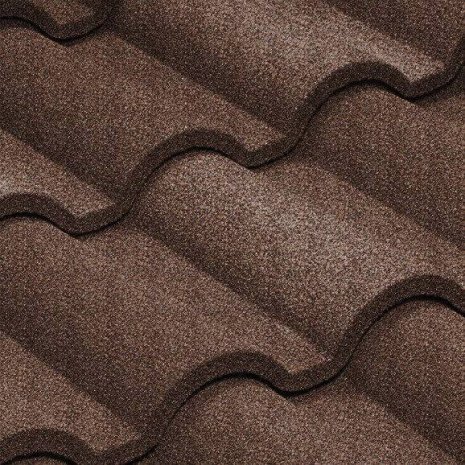Композитная черепица гонт Metrotile Romana кофе с посыпкой 1165х415 мм рис 1