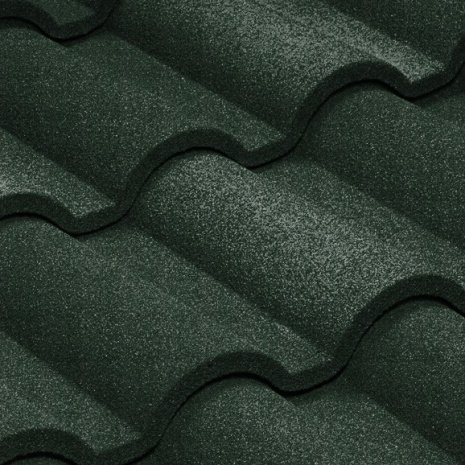 Композитная черепица гонт Metrotile Romana темно-зеленый с посыпкой 1165х415 мм рис 1