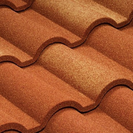 Композитная черепица гонт Metrotile Romana терракотово-желтый с посыпкой 1165х415 мм рис 1