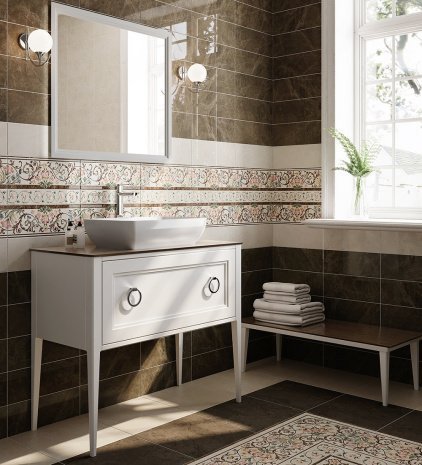 Керамическая плитка Kerama Marazzi Лирия орнамент глянцевая 400х72х8мм бордюр VT/A35/15133 рис 2
