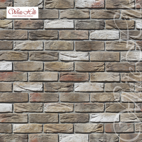 Искусственный камень плоский White Hills Торн Брик 329-20 серо-коричневый рис 1