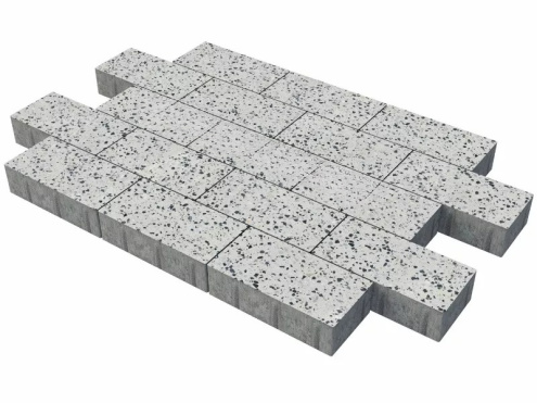 Тротуарная плитка Фабрика Готика Granite Картано Finerro грис парга частичный прокрас 300х150х60 мм рис 2