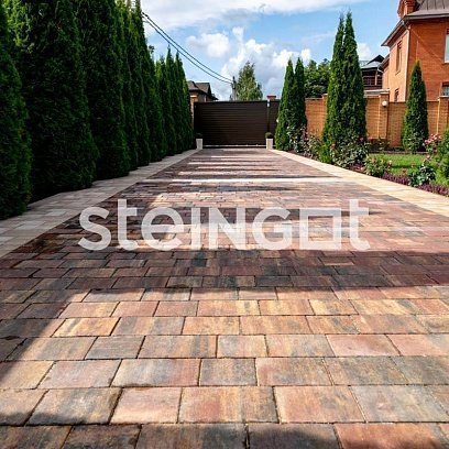 Тротуарная плитка Steingot Премиум Новый город блэнд частичный прокрас 240/200/160х160х40 мм рис 5