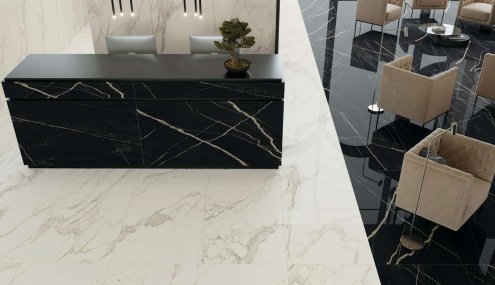 Керамогранит Atlas Concorde Empire Calacatta Black лаппатированная 1200х600х9 мм рядовая плитка 610015000619 рис 3