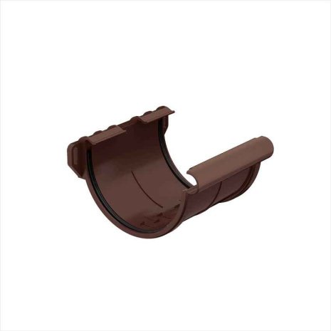 Водосточная система GALECO PVC 152/100(80)мм, соединитель желоба стабилизирующий с усил.системой фиксации, ПВХ, цвет: шоколадный рис 1