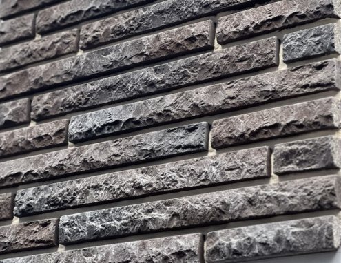 Искусственный камень плоский Atlas Stone Ригель стоун 057 черно-коричневый рис 2