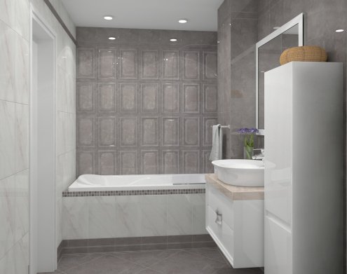 Керамическая плитка Kerama Marazzi Гран Пале cерый глянцевая 250х55х8мм бордюр Багет BLE008 рис 2