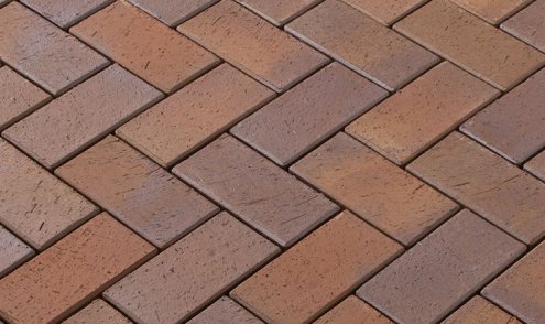 Брусчатка клинкерная Vandersanden Premium Oberlausitz Meran autumn multi-coloured полный прокрас 200х100х45 мм рис 1