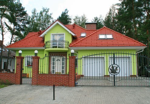 Цементно-песчаная черепица рядовая Kriastak Classic красный матовое 420х330 мм рис 4