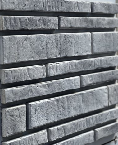 Искусственный камень плоский Atlas Stone Клинкер микс 022 серый рис 2