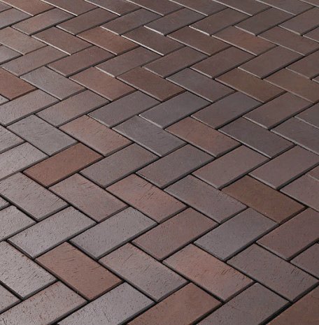 Брусчатка клинкерная Vandersanden Premium Oberlausitz Calau 52 blue-brown multi-coloured, полный прокрас 200х100х52 мм рис 1