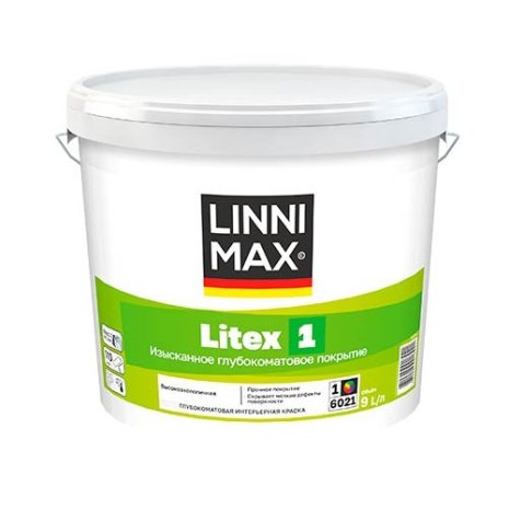 Краска водно-дисперсионная LINNIMAX Litex 1 Base1 белая 9 л рис 1