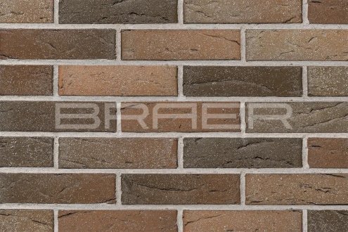 Кирпич керамический облицовочный Braer М150 баварская кладка 1 NF 250x120x65 кора дуба с песком рис 2