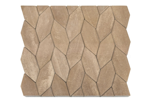 Тротуарная плитка Braer Premium Карат Color Mix миндаль частичный прокрас 150/410х75/150х80 мм рис 2