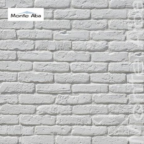 Гипсовая плитка плоская Monte Alba Берген Брик А685-00 белый рис 1