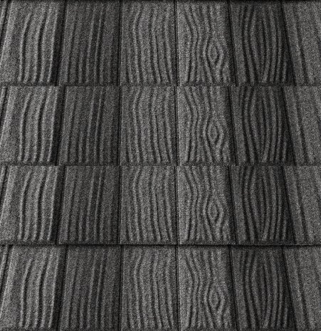 Композитная черепица гонт Metrotile iShake сланцево-серый с посыпкой 1340х430 мм рис 1