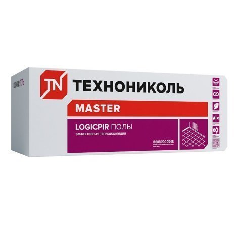 Плиты теплоизоляционные Технониколь LOGICPIR Полы ФЛ/ФЛ Г4 L-1190х590х30 рис 1