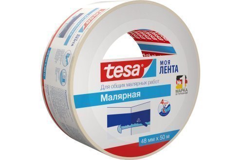 Малярная лента Tesa Lenta 50 м × 48 мм (4 дня), арт.55591-00000-00 рис 1