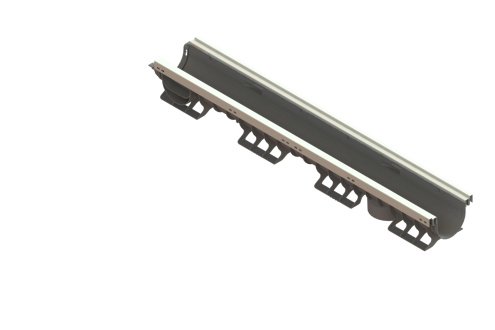 Лоток водоотводный пластиковый PolyMax Basic ЛВ-10.16.12-ПП усиленный борт, размер: 1000х156х122мм, Standartpark, арт.8027-М рис 1