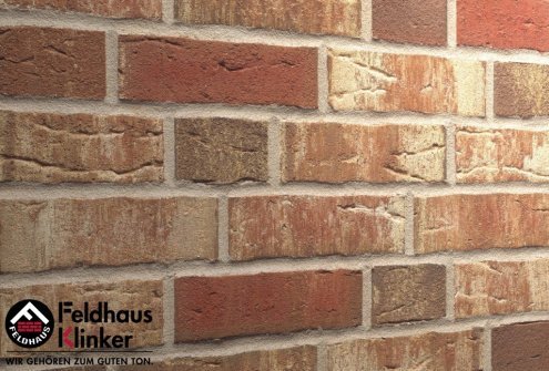 Кирпич клинкерный Feldhaus Klinker Sintra М1000 K690NF 240х115х71 ardor blanca рельефный рис 1
