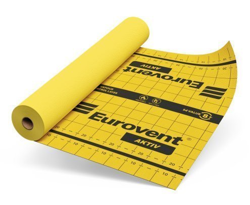 Пароизоляционная мембрана Eurovent Aktiv 90 г/м2 50х1,5 м желтый/прозрачный рис 1