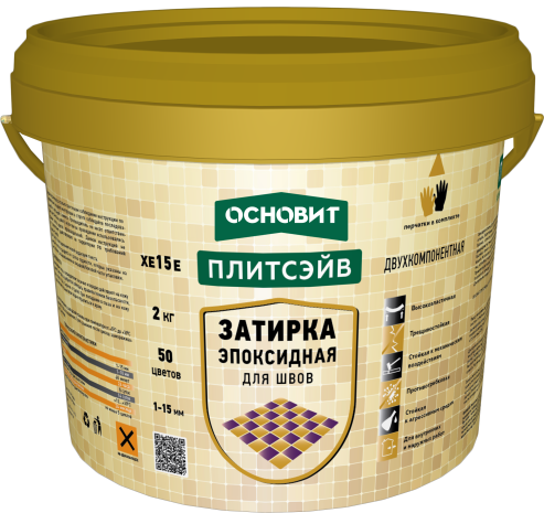 Затирка для швов Основит ПЛИТСЭЙВ XE15 Е, цвет: 010 белый (ведро 2кг) рис 1