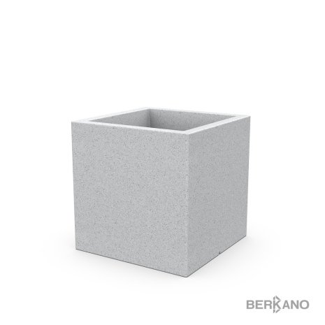 Кашпо Berkano Quarter 60, тип дна: одинарное, размер: 60x60x60см, цвет: White Granite, арт.220_051_25V рис 1