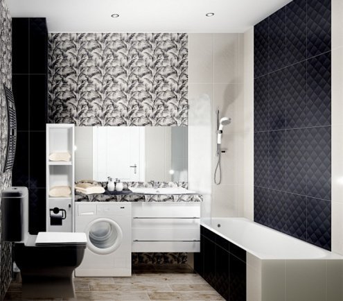 Керамическая плитка Kerama Marazzi Тропикаль черно-белый матовая 600х300х9мм рядовая плитка 11134R рис 2