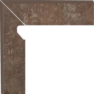 Клинкерная плитка Paradyz Ilario цвет: Brown, поверхность: Структурная размер: 81х300х11мм цоколь левый рис 1