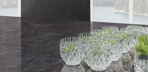 Керамогранит Laminam Russia Cementi Nero bocciardato 3000х1000х5,6 мм рядовая плитка LAMF009022 рис 2
