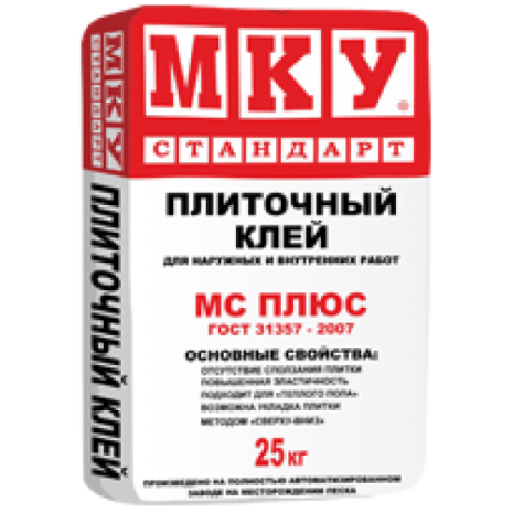 Клей для плитки МКУ Стандарт Плюс, цвет: серый (мешок 25кг) рис 1