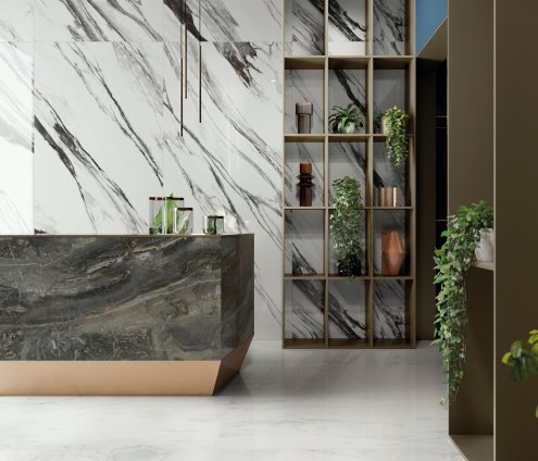Керамогранит Italon Charme Deluxe Floor Project Bianco Michelangelo Cer патинированная 1200х600х9 мм рядовая плитка 610015000494 рис 2
